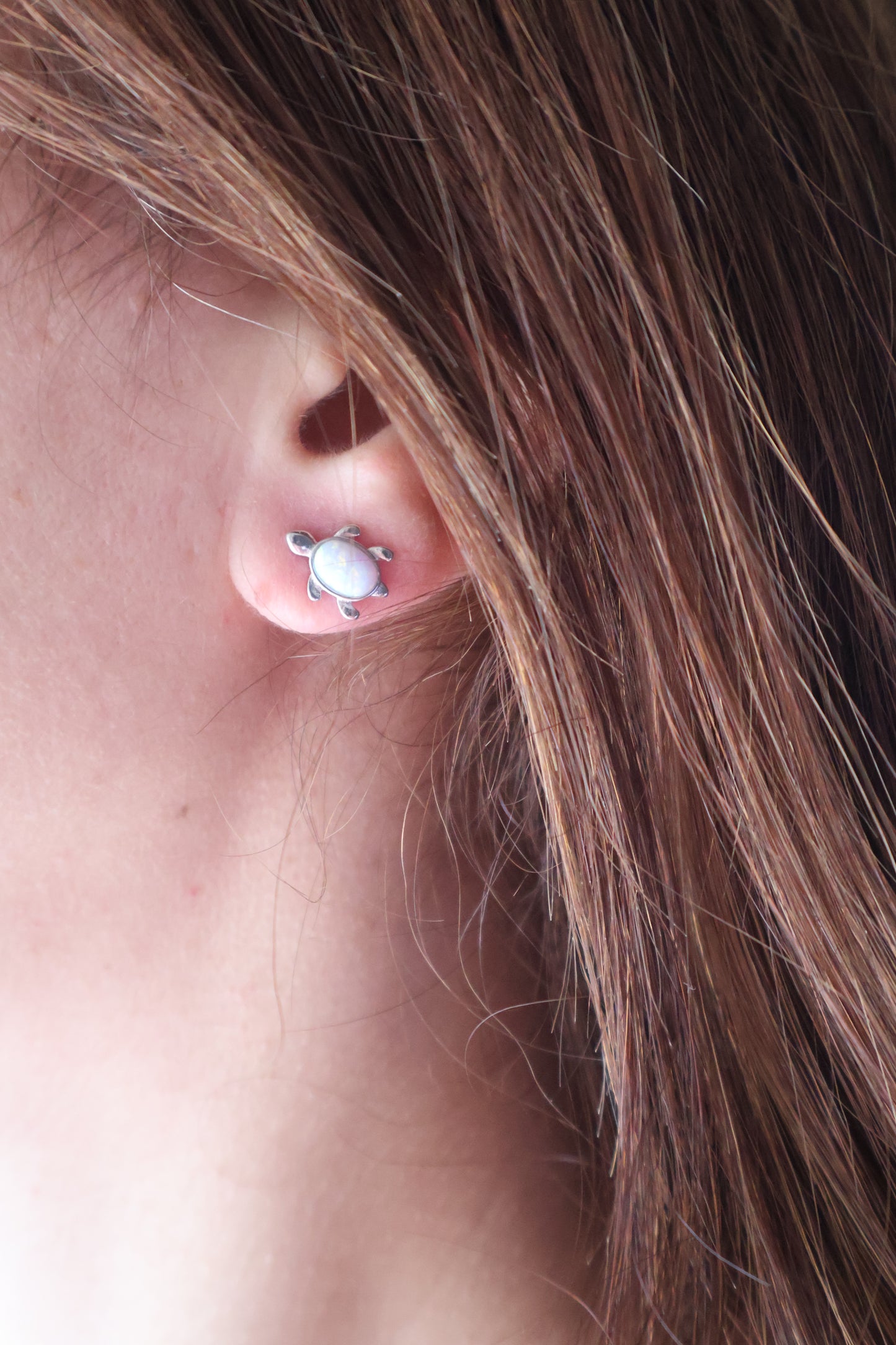 Pendientes Tortuga de Plata de Ley y Ópalo Natural