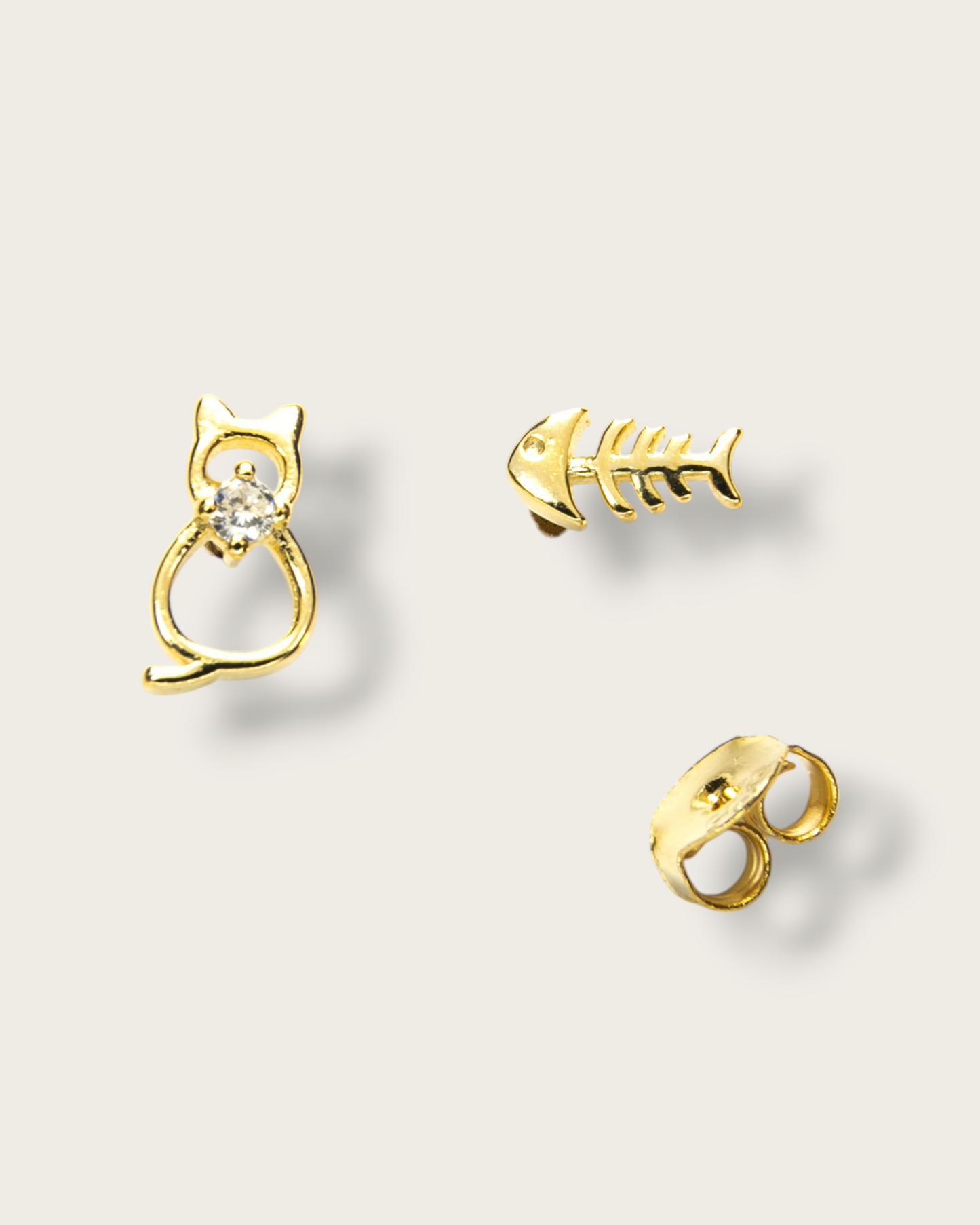 Pendientes Gato y raspa de pez