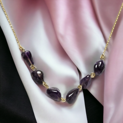 Collar de Fiora Jewels con amatistas naturales 