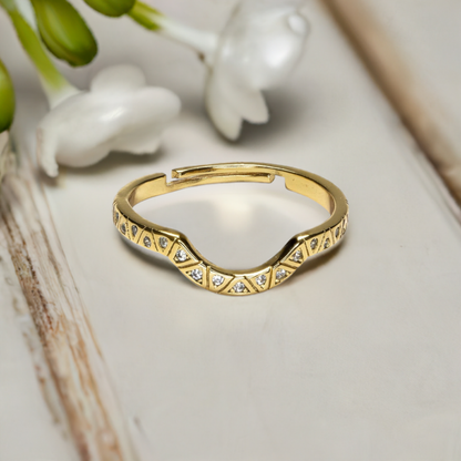 Anillo Emily - Plata de ley con baño en oro y circonitas